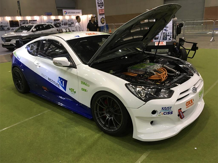 FIG. 1) KAIST ELECTRIC VEHICLE CONVERSION OF GENESIS COUPE RACING CAR.
