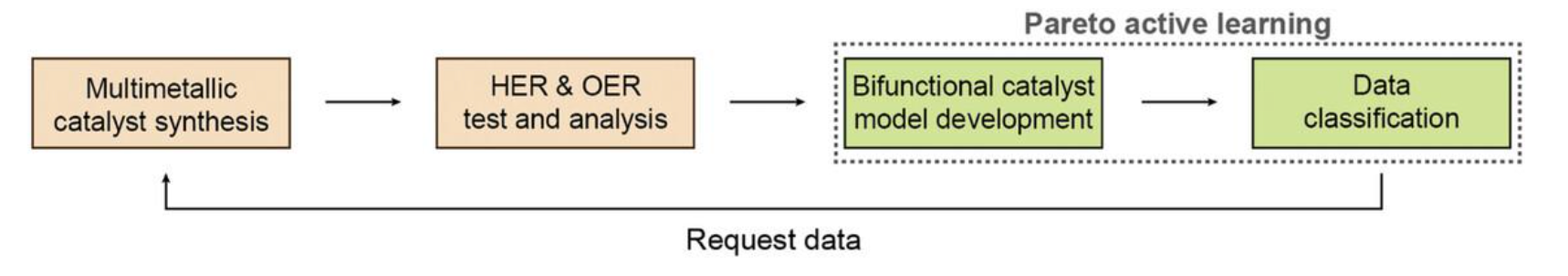 Scheme 1. Overall workflow for the exploration of efficient bifunctional multimetallic alloy catalysts.