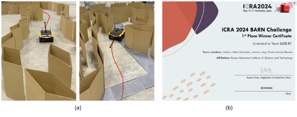  Figure 1. Demonstration of LiCS using Jackal robot during competition (a) and winning certificate (b)